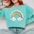 I Hate Everybody Rainbow Sarcastic Grumpy Introvert Comfort Colors Sweatshirt Chalky Mint