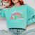 Introverted But Willing To Discuss Cats Rainbow Comfort Colors Sweatshirt Chalky Mint