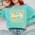 Junior Class 2027 Graduation Back To School Orange Letters Premium Tri-Blend Comfort Colors Sweatshirt Chalky Mint