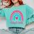 Pathologists' Assistant Graduation 2023 Boho Rainbow Comfort Colors Sweatshirt Chalky Mint