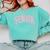 Preppy Varsity Pink Senior Graduation Comfort Colors Sweatshirt Chalky Mint