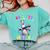 Preschool Graduate Shirt ABC 123 Mic Drop Llama Graduation Comfort Colors Sweatshirt Chalky Mint