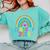 Rainbow Senior 2029 Shirt Class Of 2029 Cute Graduation Comfort Colors Sweatshirt Chalky Mint