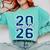 Senior 2026 Graduation Varsity Navy Blue On The Back Comfort Colors Sweatshirt Chalky Mint