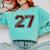 Senior 2027 Maroon Senior Class Of 27 Jersey Graduation Comfort Colors Sweatshirt Chalky Mint