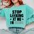 Stop Looking At Me I’m Hiding Sarcastic Introvert Joke Comfort Colors Sweatshirt Chalky Mint