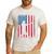 American Flag Vintage Baseball Flag Dad Mom Tee T-Shirt Men's Casual T-Shirt White