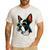 Dad Mom Cool Dog Sunglasses Boston Terrier Men's Casual T-Shirt White Dad Mom Cool Dog Sunglasses Boston Terrier Men's Casual T-Shirt White