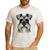 Dog Fingerprint Miniature Schnauzer Dad Mom Men's Casual T-Shirt White