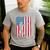 American Flag Vintage Baseball Flag Dad Mom Tee T-Shirt Men's Casual T-Shirt Sport Grey