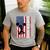 Cheer Dad American Flag Cheerleader Support Men's Casual T-Shirt Sport Grey