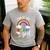 Dad Of The Birthday Girl Rainbow B-Day Matching Family Men's Casual T-Shirt Sport Grey