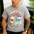 Daddy Of The Birthday Girl Rainbow B-Day Matching Family Men's Casual T-Shirt Sport Grey