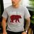 Daddy Dad Bear Pajama Red Buffalo Xmas Family Christmas Men's Casual T-Shirt Sport Grey