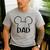 Disney Mickey And Friends Dad Mickey Ears Outline Logo Men's Casual T-Shirt Sport Grey