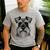 Dog Fingerprint Miniature Schnauzer Dad Mom Men's Casual T-Shirt Sport Grey