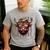 Highland Cow 4th July USA Flag Dad Father America Men Boys Men's Casual T-Shirt Sport Grey