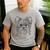 Line Art Dad Mom Dog Teecup Yorkie Men's Casual T-Shirt Sport Grey