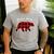 PAPA Bear Men Red Plaid Christmas Pajama Family Dad Small Men's Casual T-Shirt Sport Grey
