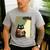 Vintage Japanese Cat Book Lovers UFO Alien Abduction Cat Dad Men's Casual T-Shirt Sport Grey