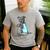 Women Dog Pitbull I Love Dad Tattoo Men's Casual T-Shirt Sport Grey