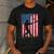 American Flag Vintage Baseball Flag Dad Mom Tee T-Shirt Men's Casual T-Shirt Dark Grey
