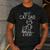 Best Cat Dad Ever Fun Line Art Illustration Men's Casual T-Shirt Dark Grey
