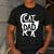 Best Cat Dad Fathers Day Men Kitty Daddy Papa Christmas Meow Men's Casual T-Shirt Dark Grey