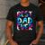 Best Dad Ever Colorful Tie Dye Fathers Day Men's Casual T-Shirt Dark Grey