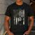 Camo US Flag Deer Elk Buck Camoflage Hunting Hunter Dad Short Sleeve Men's Casual T-Shirt Dark Grey