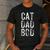 Cat Dad Bod Pet Owner Fitness Gym Men's Casual T-Shirt Dark Grey