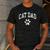 Cat Dad Vintage Distressed Cat Paw Men's Casual T-Shirt Dark Grey