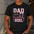 Dad Of The Birthday Girl Pink Bow Flower Birthday Girl Men's Casual T-Shirt Dark Grey