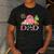 Dad Pink Farm Animal Birthday Kids Matching Family Men's Casual T-Shirt Dark Grey
