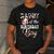 Daddy Of The Birthday Boy Cow Farm 1St Birthday Boy Men's Casual T-Shirt Dark Grey