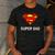 DC Comics Superman Father's Day Super Dad Logo Men's Casual T-Shirt Dark Grey