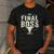 The Final Boss Vintage Rock Bull Fun Tee For Strong Dads Men's Casual T-Shirt Dark Grey