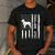 Heeler Dad Flag Vintage Blue Red Cattle Dog Patriot Men Men's Casual T-Shirt Dark Grey