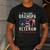 I'm A Dad Grandpa And Veteran Retro Papa Grandpa Men's Casual T-Shirt Dark Grey