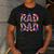 Rad Dad Trippy Hippie Tie-Dye Rainbow 70s Vibes Novelty Men's Casual T-Shirt Dark Grey