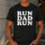 Run Dad Run Marathon Running Spectator Shirt T-Shirt Men's Casual T-Shirt Dark Grey