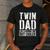 Twin Dad Shirt Men Dad Of Twins Fathers Day Men's Casual T-Shirt Dark Grey