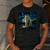 Van Gogh Starry Night Cat For Cat Lover Cat Mom And Cat Dad Men's Casual T-Shirt Dark Grey