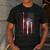 Vintage Baseball American Flag Classic Fit Tee For Dad And Mom Men's Casual T-Shirt Dark Grey