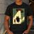 Vintage Japanese Cat Alien Cat Dad UFO Abduction Graphic Tee Men's Casual T-Shirt Dark Grey