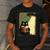 Vintage Japanese Cat Book Lovers UFO Alien Abduction Cat Dad Men's Casual T-Shirt Dark Grey