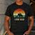 Vintage Lion Dad Father Grandpa Father's Day Men's Casual T-Shirt Dark Grey