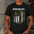 Vintage Proud Army Dad With American Flag Men's Casual T-Shirt Dark Grey