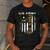 Vintage US Army Proud Dad With American Flag Men's Casual T-Shirt Dark Grey