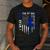 I Wear Blue For My Dad Colon Cancer Awareness Blue USA Flag Men's Casual T-Shirt Dark Grey